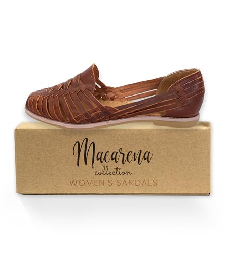 Macarena Collection Womens Shoes Leather Sandals for Women | Huarache Handmade Mexican Sandals Women | Comfortable & Stylish Womens Sandals 22062
