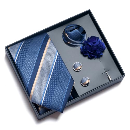 Image of joy alice 70 Colors Ties Set Men Mixed Color Necktie Handkerchief Cufflinks Brooch 3.15 Formal