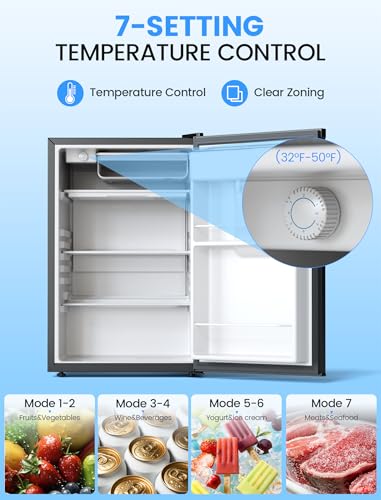 Image of COWSAR 2.5 Cu.Ft Mini Fridge with Freezer, Double Reversible Door Compact Dorm Refrigerator with 2 Removable Shelves, Commercial Apartment Fridge for Bedroom, Office, Kitchen, Dorm, Black