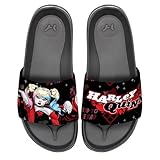 Popfunk Batman Harley Quinn Unisex Adult Slides Adjustable Flip Flop Sandals Officially Licensed Hypd Slydr Switch™, Womens 9-10 / Mens 7-8