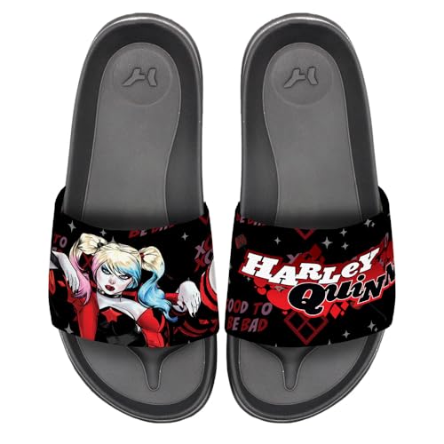 Popfunk Batman Harley Quinn Unisex Adult Slides Adjustable Flip Flop Sandals Officially Licensed Hypd Slydr Switch™