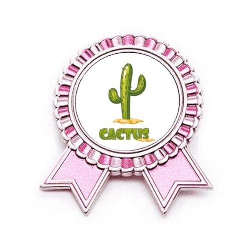 Broche plantes grasses et cactus en métal rose finition de précision taille M