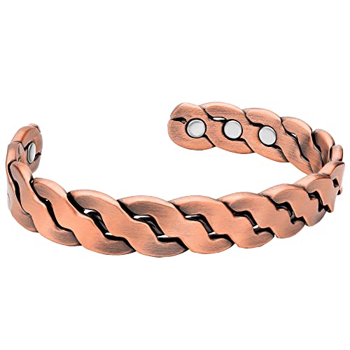 Magnetrx® Pure Copper Magnetic Bracelet - Magnetic Copper Bracelets For Men - Adjustable Cuff + Gift Box (Copper | Medium - Large) #TOP7