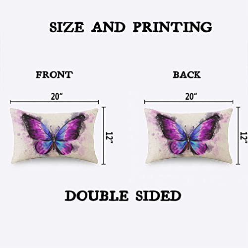 Tks Mitlan Watercolor Butterfly Pillow Covers 12X20 Inch Animal Bird Magical Fantasy Butterflies Decorative Throw Pillow Covers Cushion Case For Home Sofa Couch Decoration #TOP1
