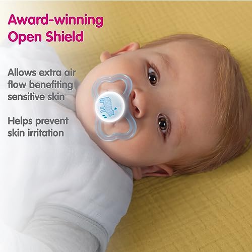 image for MAM Air Night & Day Baby Pacifier, for Sensitive Skin, Glows in The Da