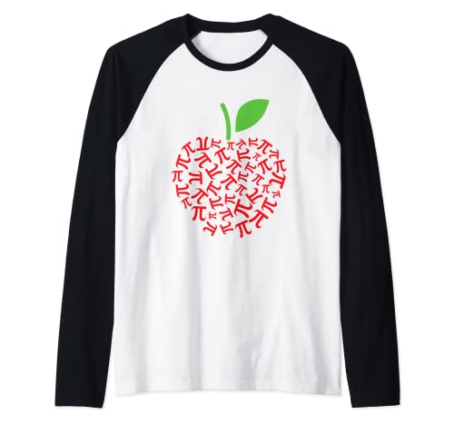 Pi Day Apple 3 14 símbolo amante de las matemáticas profesor matemáticas Camiseta Manga Raglan