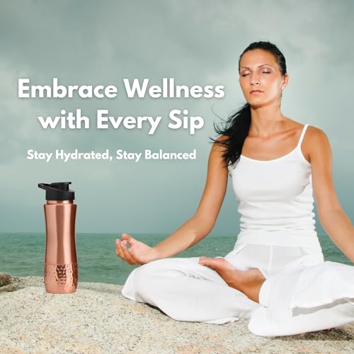 Leathervines Pure Copper Water Drinking Bottle With Sipper thumb #4