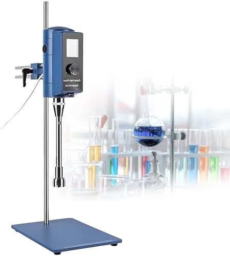 High Shear Homogenizer 500W Digital Mixer Emulsifier Machine 2000-28000rpm Lab Homogenizing Dispersing Equipment for Smooth Emulsions and Mixing (28G)