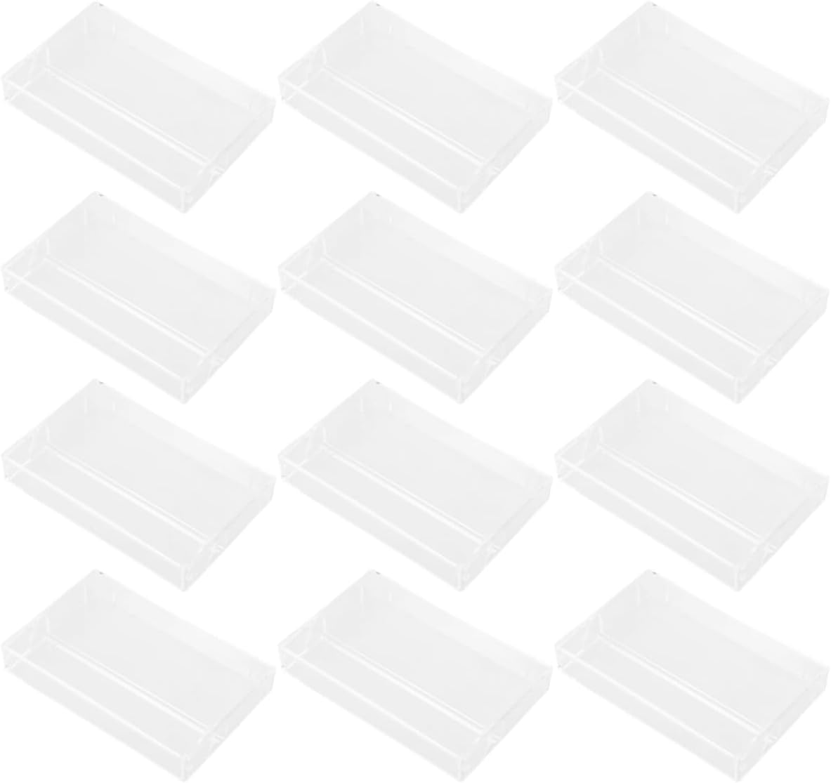 12pcs Vintage Cassette Storage Box Clear Organizer for Cassette Tapes and Notes Multi-purpose Transparent Holder for Display