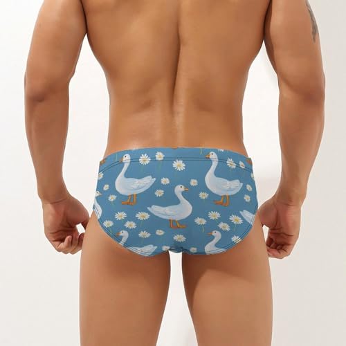 Goose Print Mens Swim Briefs Bikini Swimwear Print Beach Shorts Sexy Swimsuit2