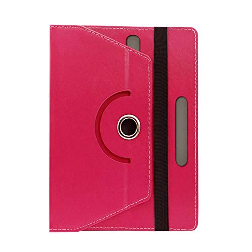 Image of Fastway Rotating Leather Flip Stand Case Cover for DOMO Slate SL36 OS9 SC 10.1-Inch Tablet (Pink)