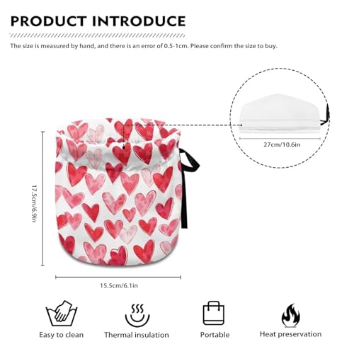Image of Heart Love Kitchen Teapot Dust Cover,Lightweight Teapot Cosy Breakfast Warmer for Home Kitchen, Both Sides Can Be Used Red Christmas Decor