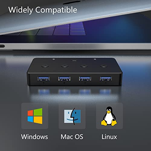 Acasis Kvm Switch,Usb 3.0 Switcher 2 Computers Share 4 Usb 3.0 Ports For Mouse, Keyboard,Printer And More,Usb Switch Compatible With Mac/Windows/Linux #TOP6