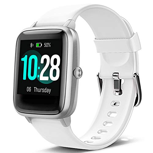 Lintelek Smart Watch with 1.3" LCD Full Touch Screen, Large Screen Fitness Tracker with Heart Rate Monitor, Pedometer, Sleep Tracker, Waterproof Activity Tracker for Men, Women and Gift