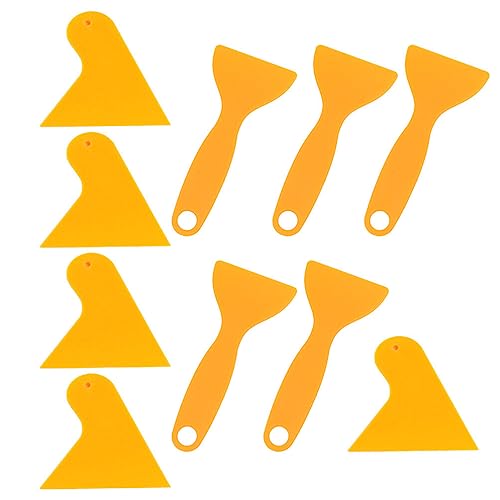 Wakauto Window Tint Tool Triangle Film Scraper Car Vinyl Applicator Tools Yellow Go Corner Squeegee Pack of 10