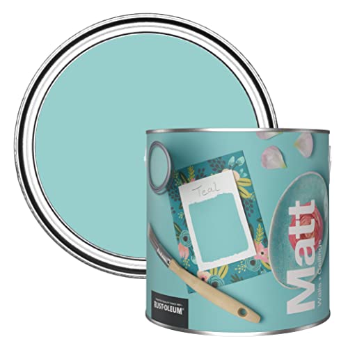 Rust-Oleum Colours Matt Emulsion Wall and Ceiling Paint - Teal 2.5L