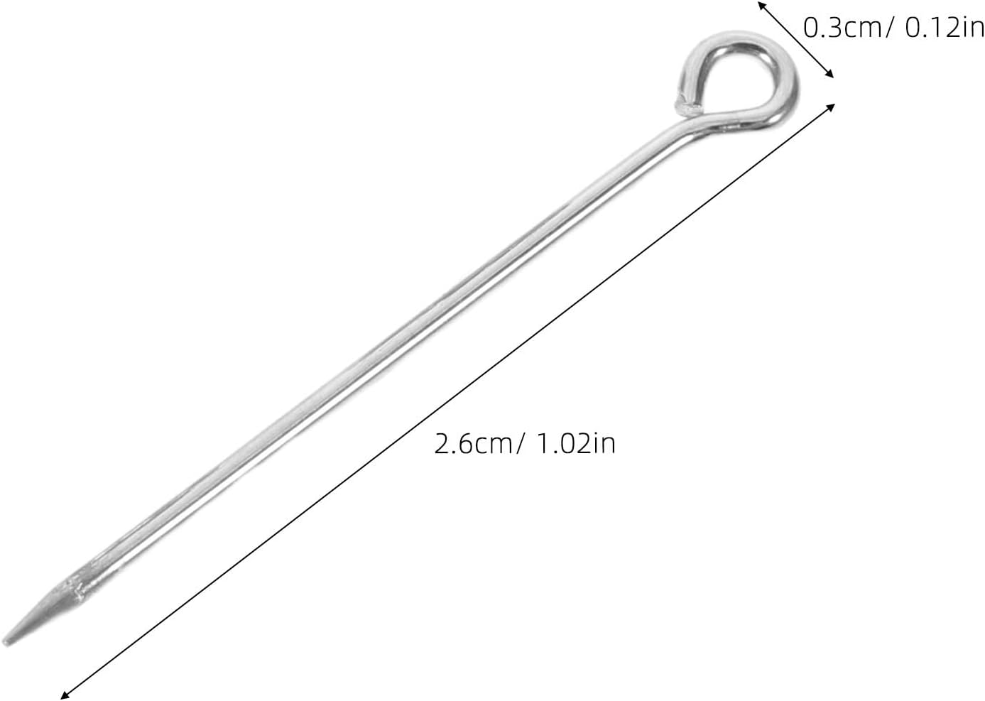 Stainless Steel Brooch Pin Sticks 50pcs with Locking Backs