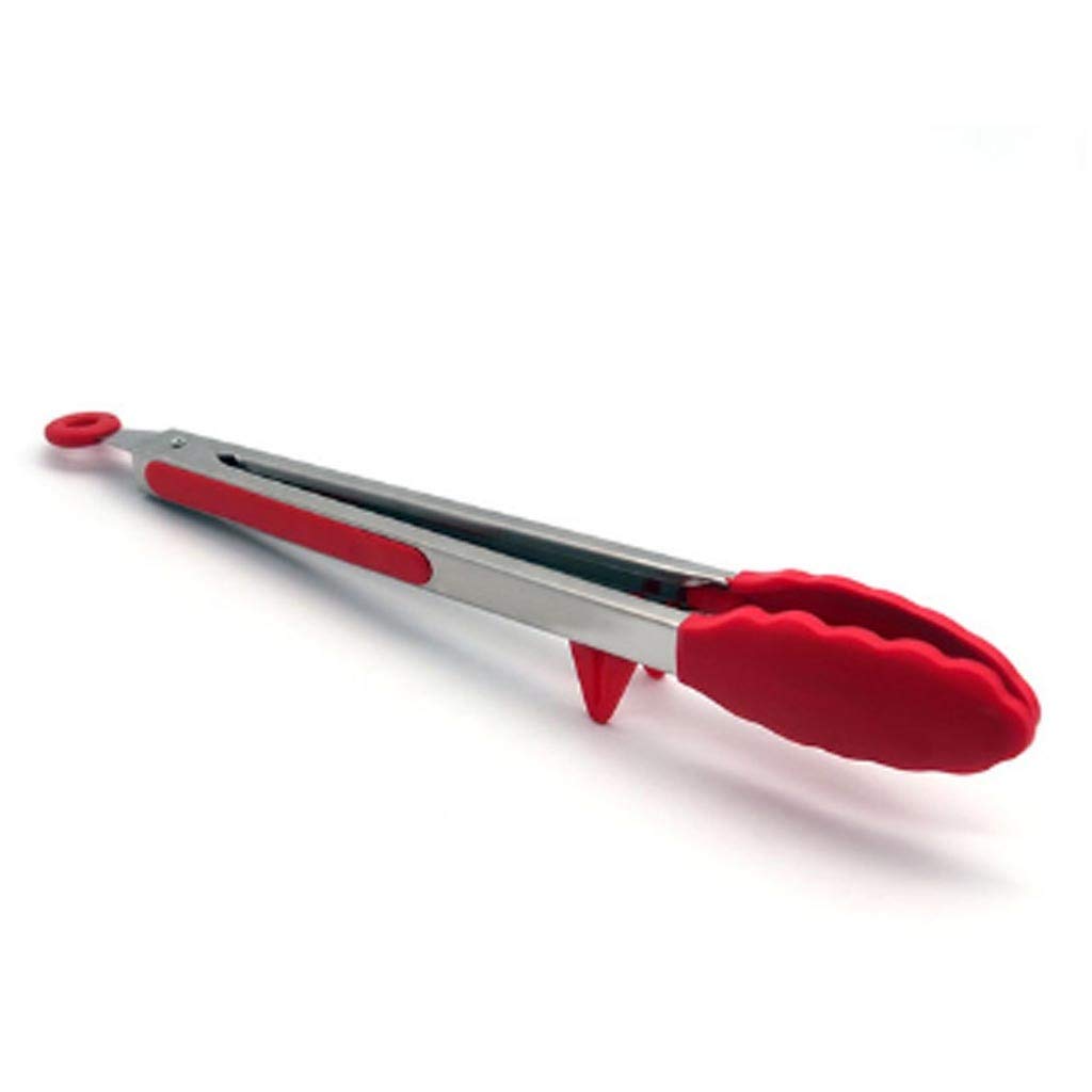 MRKU Pinzas de Cocina de Acero Inoxidable Resistentes a Altas temperaturas para Barbacoa con Cabezal de Silicona