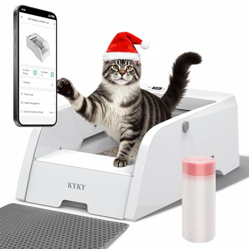 Self Cleaning Litter Box, Upgraded Automatic Cat Litter Box Self Cleaning with APP Control, Large Open Design for Single/Multiple Cats, Anti Pinch and Odorless