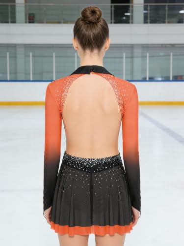 Robe danse latine orange pour cours de danse et entraînements - 6