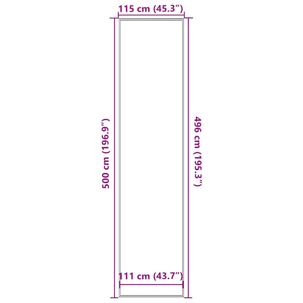 Felpudo antracita 115 x 500 cm, alfombrilla antideslizante con parte trasera de PVC, alfombrilla resistente para entrada, pasillo, terraza, interior y exterior, absorción de agua, protección