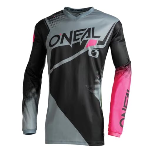 O'NEAL O´neal Element Women´s Jersey, Maillot de carreras Element para mujer Mujer, Schwarz/Grau/Pink, S