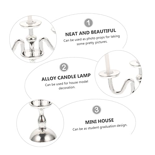 Safigle Hat Pcs Candlestick Candle Lamp Vintage Home Decor Figurine Mini House Candle Holder Miniature Candlesticks Mini Alloy Candle Lamp Alloy Candle Lamp Model Mini Adornment Ob11 6 #TOP5