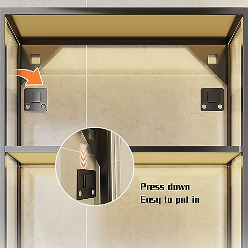 Gabinete de pared de metal que ahorra espacio, elegante organizador sobre el inodoro con puerta de vidrio para baño, cocina y sala de estar, soluciones de almacenamiento, duradero y funcional
