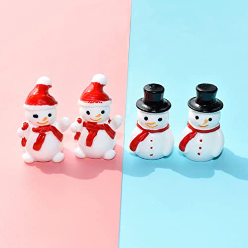 Toddmomy 30Pcs Christmas Micro Landscape Ornament,Christmas Mini Resin Snowman Figurines With Top Hat For Xmas Home Party Cake Toppers Decor,Black #TOP2