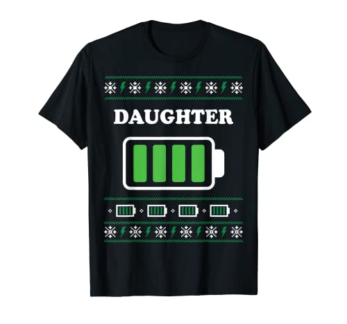 Family Matching Christmas Battery Funny Daughter Christmas Camiseta