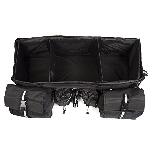 Atv Cargo Bag Rear Rack Gear Bag Made Of 600D Waterproof Fabric With Topside Bungee Tie-Down Storage Padded-Bottom Multi-Compartment Black #TOP3