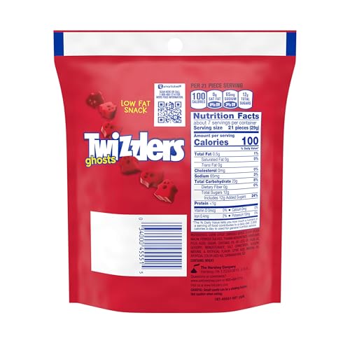 TWIZZLERS Ghosts Cherry Flavored Chewy, Halloween Candy Bag, 7.1 oz - Thumbnail 2