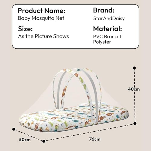 Image of StarAndDaisy 3-in-1 Baby Nest with Mosquito Net, Soft Baby Bedding Set and Sleeping Mattress, Portable Travel Bed, Comfortable Baby Lounger for Newborn Boys and Girls