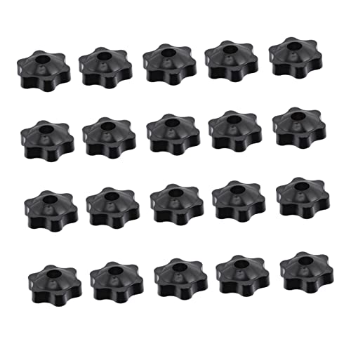 KICHOUSE 20 Pcs Star Shaped Thumb Nuts Threaded Ball Knob Handles Knurled Clamping Nuts Abs Plastic Non-Slip Grip for Machines