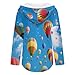 Womens Bodysuit Hot Air Balloon Sky Cartoon T Shirts Long Sleeve Hoodie V Neck Pullover Tops, 2026