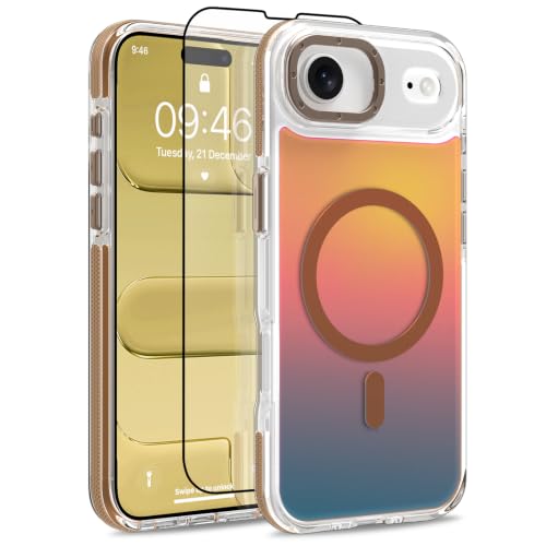 Image of Magnetic Case for iPhone Air [Compatible with Magsafe] [Cute Fashion Fluorescent Design] [1 Screen Protector] Slim Translucent Matte Case for iPhone Air 6.5 inch 2025, Desert