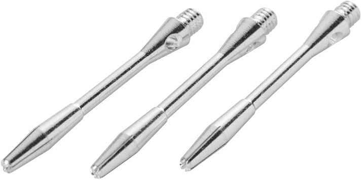 Accudart 48mm Aluminum Dart Shafts with ORings Durable Anodized Silver Alloy Shafts for Steel or Soft Tip Darts Set of 3 Replacement Dart Shafts