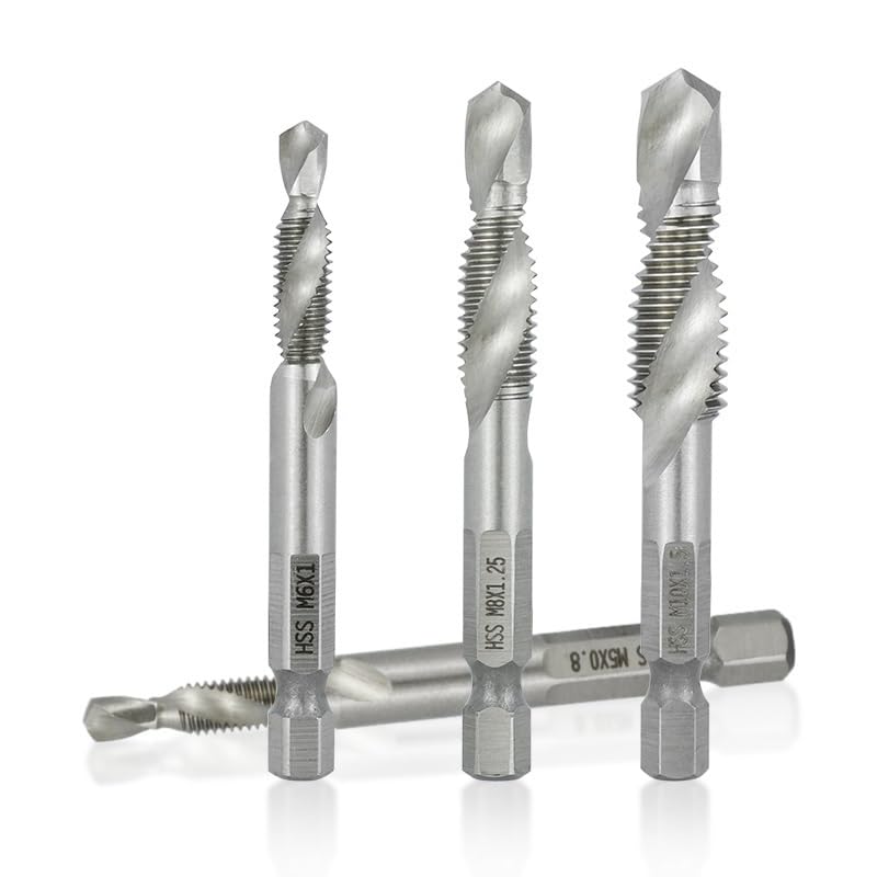Chamfering Drill Bit， 6pcs HSS Countersink Tap Drill Bit Set,