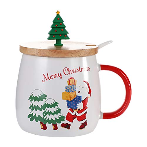 Caneca de Natal Amosfun Papai Noel Caneca de café de cerâmica xícara de chá leite infantil copo de N