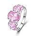 Psiroy Women's 925 Sterling Silver 3ct Created Pink Topaz Filled Ring Band