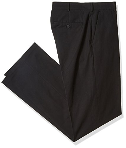 Van Heusen Men's Big and Tall Flex Flat Front Oxford Chino Pant, black, 50W X 29L