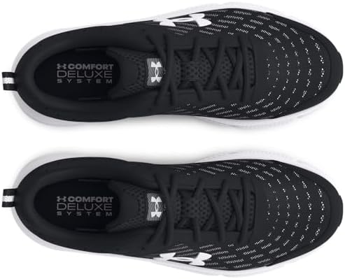 Under Armour Men's Charged Assert 10 Shoes, (001) Black/Black/White, 12 — view 3