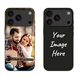 Funda Personalizada para iPhone 17 Pro con Foto Imagen Texto Personalizable Carcasa Case Prueba de Golpes Silicona Suave TPU CREA tu Propia Fundas de Movil Personalizada Protección Negro
