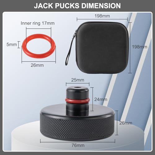 Edulnke Lifting Jack Pads Compatible with Tesla Model 3/S/X/Y, Upgrade Sturdy Rubber Lift Jack Pucks, 2016-2025 Jack Pad with Protective Ring, Floor Jack Adapters Protects Battery & Chassis