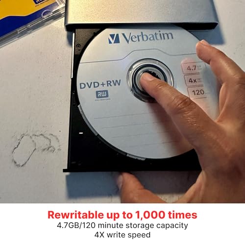 Image of Verbatim DVD+RW 4.7GB 120Min Up to 4X Blank Discs Rewritable Up to 1000 Times - 30pk Spindle