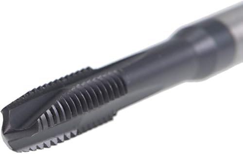 Vista 32 de uxcell Grifo roscado de punta espiral M5 x 0.8, tolerancia H2 de acero de alta velocidad recubierto TICN, vástago redondo con extremo cuadrado