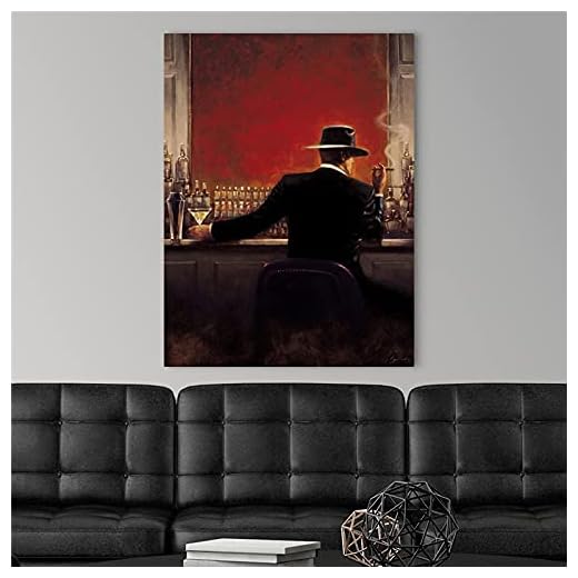 Cigarrbar canvasmålning kvinna och man njuter av att dricka väggkonst bild affischer och tryck för sovrum modern heminredning 45 x 60 cm utan ram