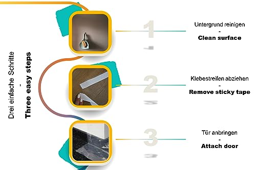 exUs 541 - Innovative Staubschutztür mit praktischer Öffnung/Luke (QPT Lösung) für Werkzeuge inkl. integrierten Klebestreifen - Leichtes Durchreichen von Utensilien - B 1,20 m x H 2,20 m - Folientür