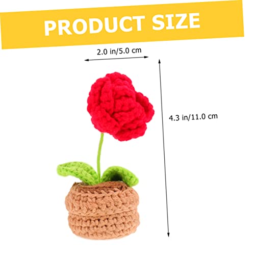 Homsfou 8 Pcs Woven Small Pot Plant Finished Product Polyester Office #TOP6