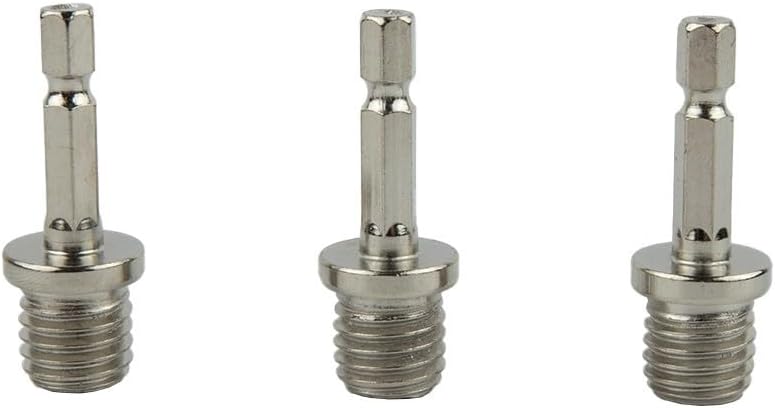 3 Pack 1/4 Inch Hex Shank Adapter for M14 Polishing Disc Connector, Drill Chuck Converter for Electric Drill Extension and Sanding Pad Adapter, Metal Polishing Disc Connecting Rod